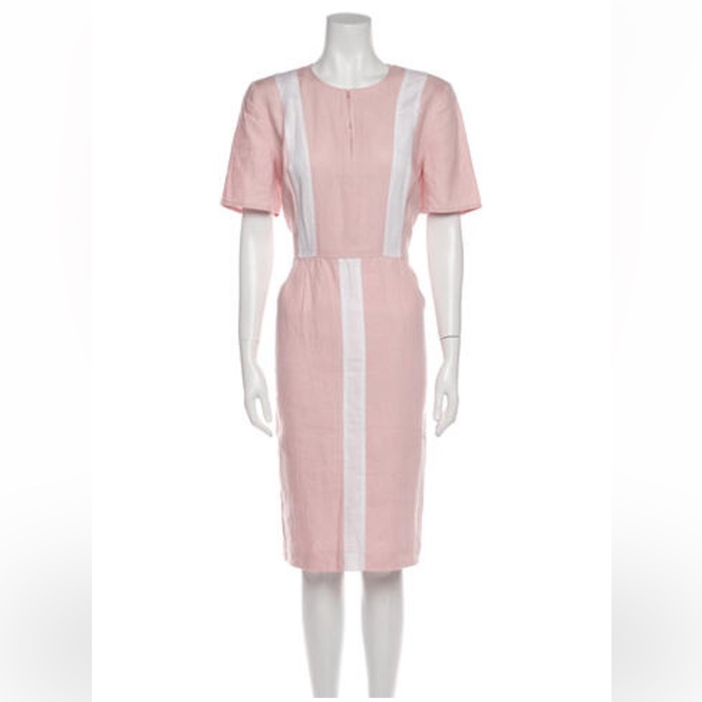 Valentino Sheath Dress |Midi Length Dress Crew Neck